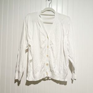 Muji White Cotton Cardigan Size XL